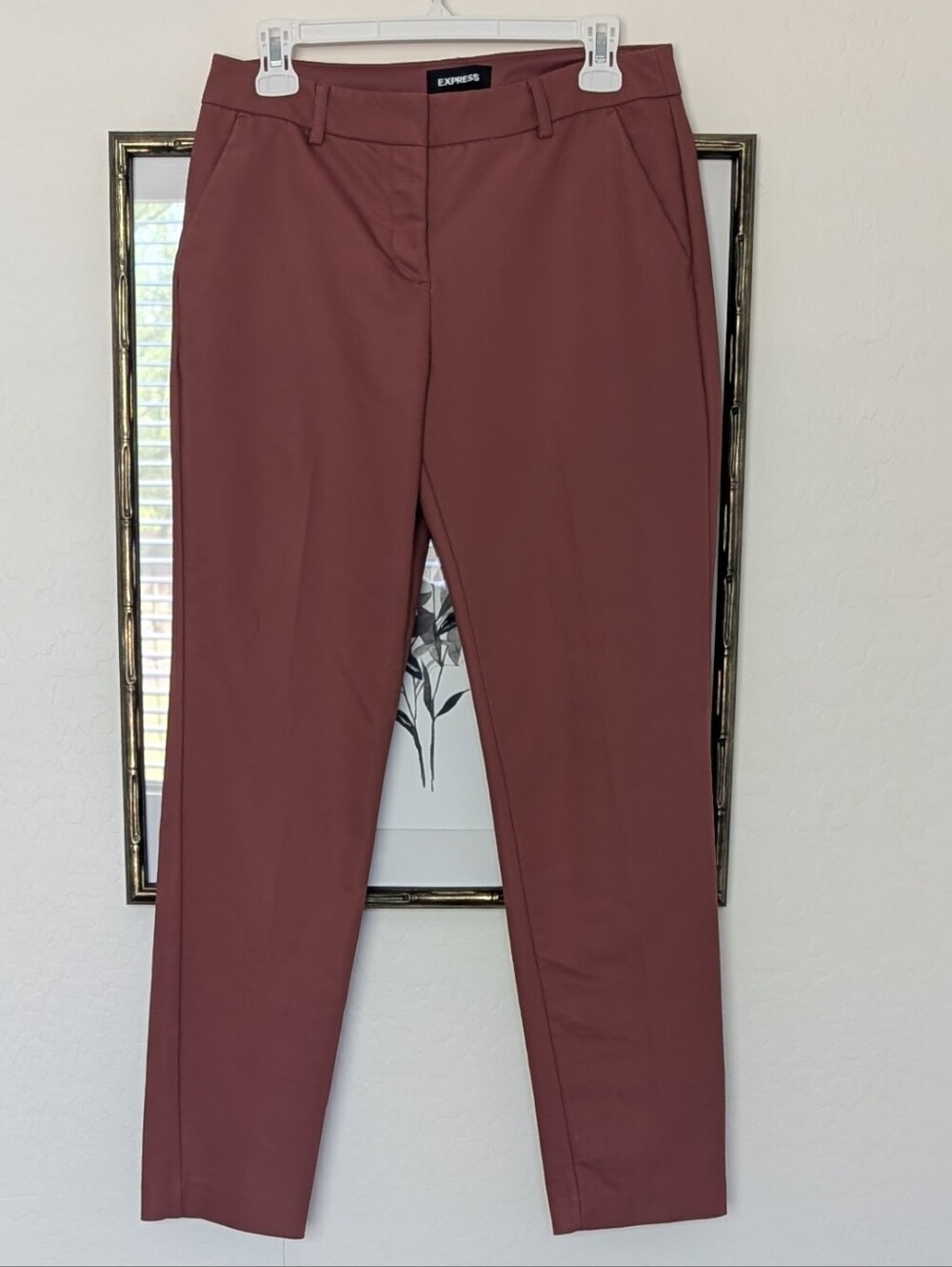 Express Midrise Straight Leg Columnist  Ankle Pants - Rusty Rose SZ 6L